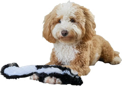 Skinneeez Skunk Dog Toy – Soft No Stuffing Dog Toy with Squeaker, for Small & Medium Dogs, Best for Light to Moderate Chewers, 14In