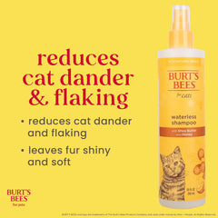 Waterless Cat Shampoo Spray, No-Rinse Cat Dry Shampoo with Shea Butter & Honey for Gentle Cleaning between Baths, Ph Balanced, No Harsh Detergents, 10 Fl Oz