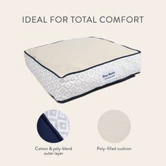 Now House for Pets Grey Diamond Cushion Dog Bed, Small Dog Bed, Machine Washable, Cotton/Poly Blend, 17X22X5 Inches